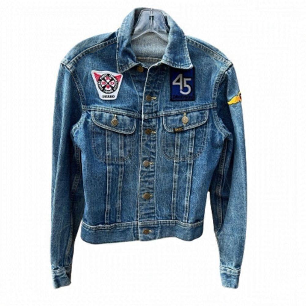 Vintage 60s 70s Lee Riders Harley Davidson Patch Denim Coat Jean Jacket